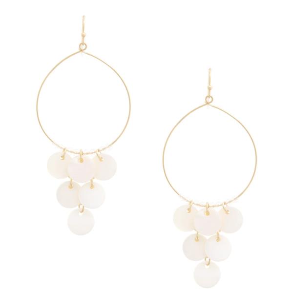 MOTHER OF PEARL ROUND DANGLE EARRING