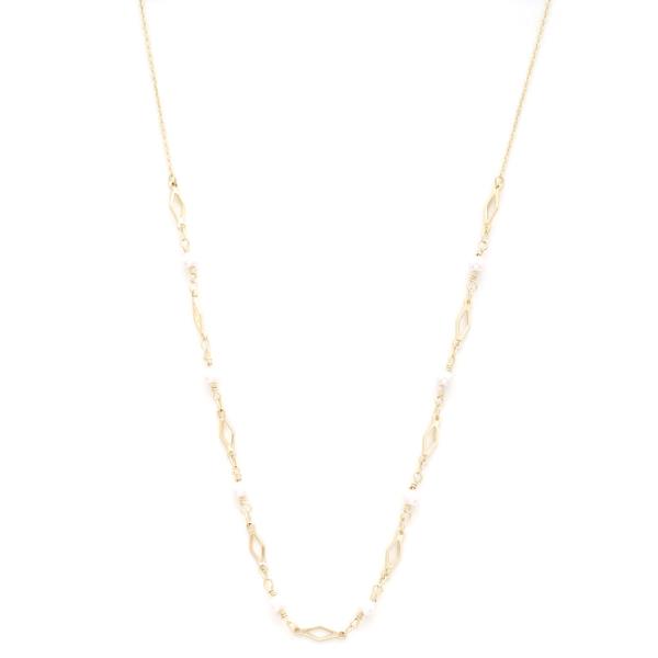 PEARL BEAD STATION NECKLACE