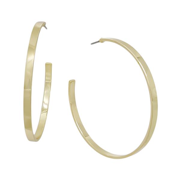 2.1" FLAT METAL HOOP EARRING