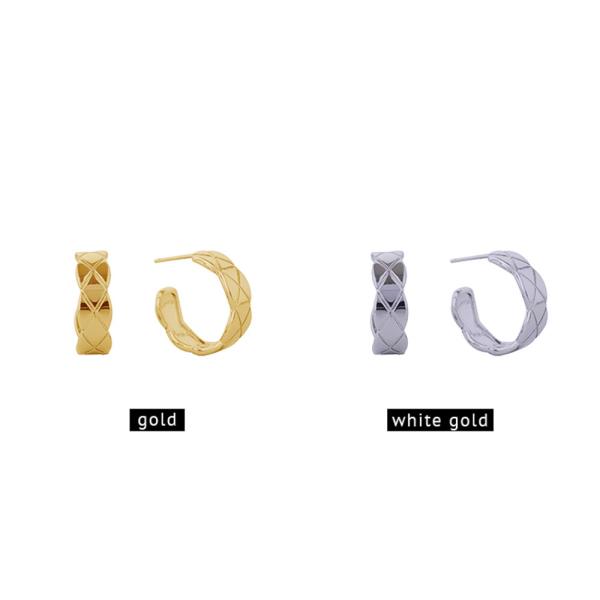 14K GOLD/WHITE GOLD DIPPED KOCO CRUSH POST EARRINGS