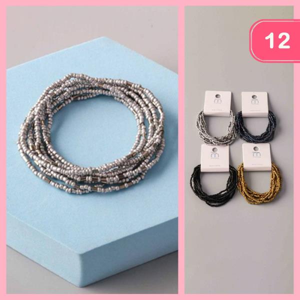 SEED BEAD BUNDLE BRACELET (12 UNITS)