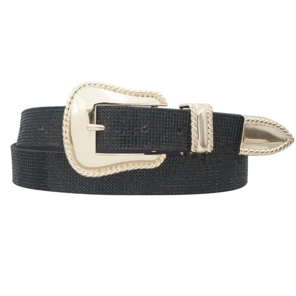 GLAM RHINESTONE STRAP WESTERN BELT