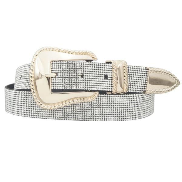 GLAM RHINESTONE STRAP WESTERN BELT
