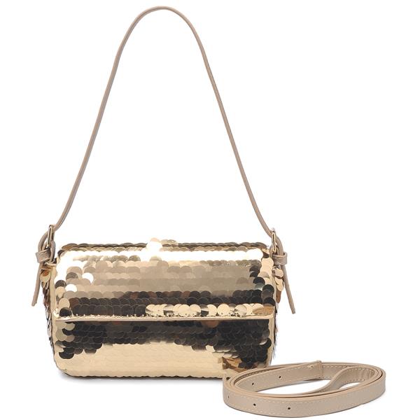 FASHION ALL OVER DISC SEQUIN CROSSBODY SHOULDER BAG