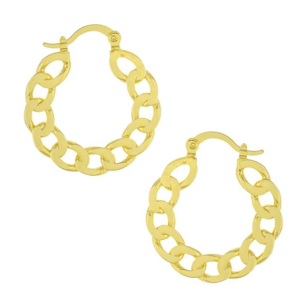 BRASS GOLD PLATED 26MM HOOP EARRING