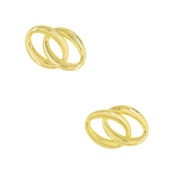 BRASS GOLD PLATED 30MM DOUBLE OVAL EARRING