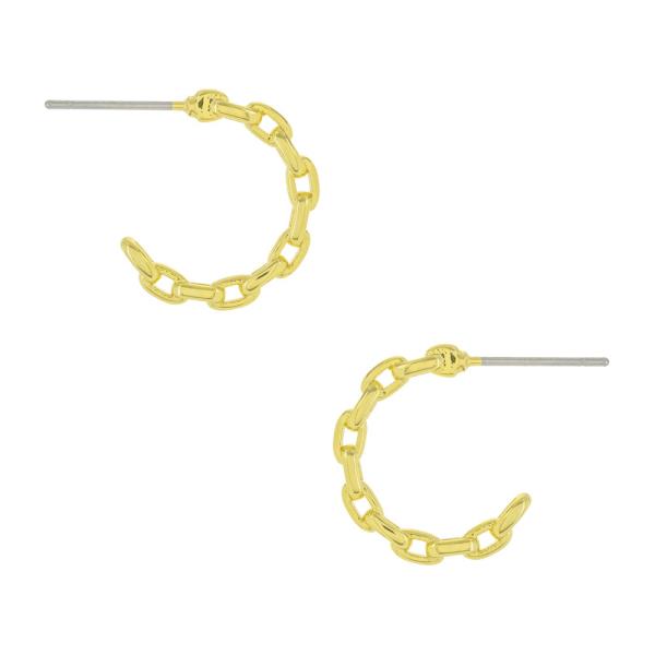 BRASS GOLD PLATED 17MM HOOP EARRING