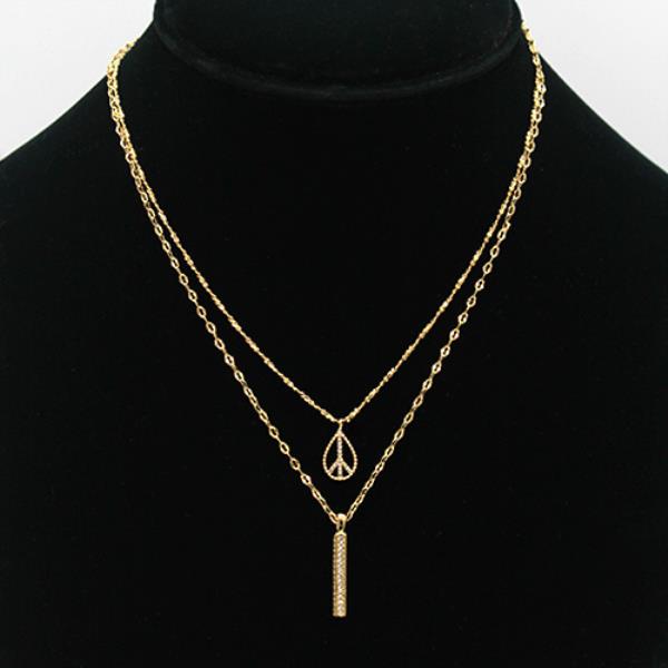 SECRET BOX MULTI LAYERED METAL CHAIN PENDANT NECKLACE