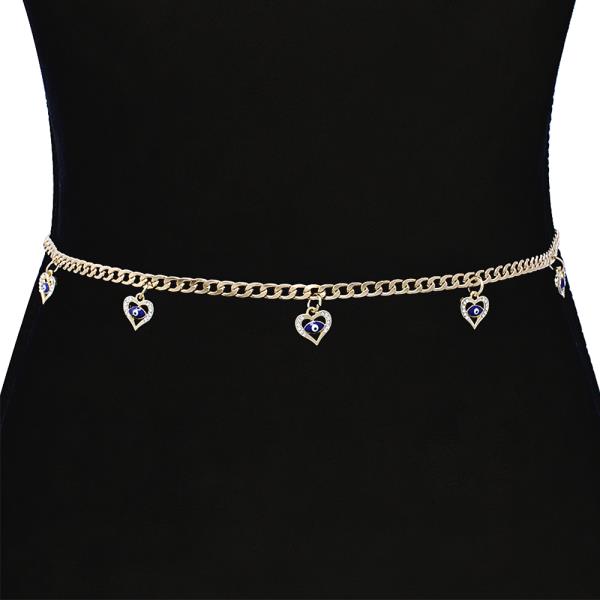 EVIL EYE HEART DANGLE CHAIN LINK HOOK BELT