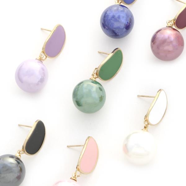 BALL BEAD DANGLE EARRING