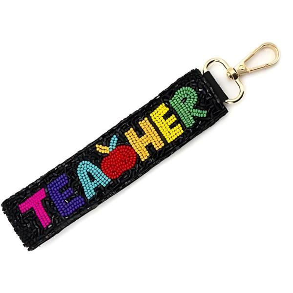 SEED BEAD TEACHER KEYCHAIN