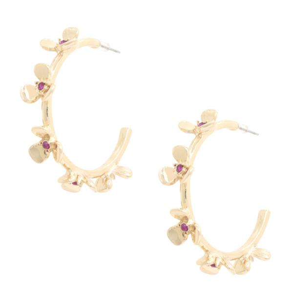 SODAJO FLOWER EDGE OPEN CIRCLE EARRING