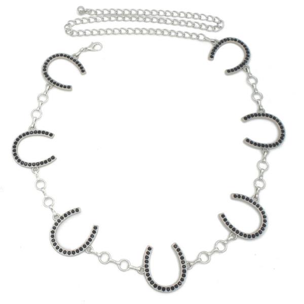 METAL RHINESTONE HORSESHOE CHARM CHAIN B LET