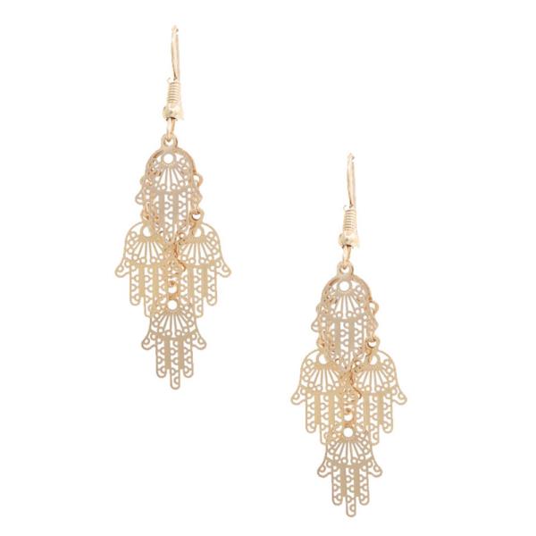 HAMSA HAND METAL DANGLE EARRING
