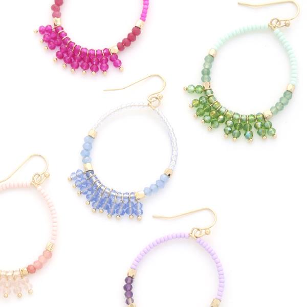 BEADED ROUND DANGLE EARRING