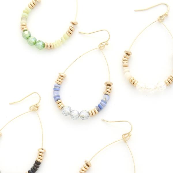BEADED TEARDROP DANGLE EARRING