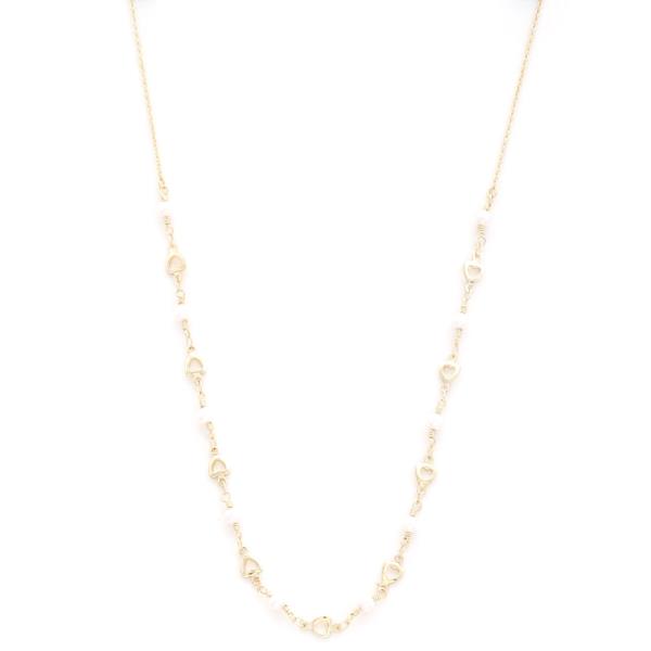 HEART SHAPE PEARL BEAD NECKLACE