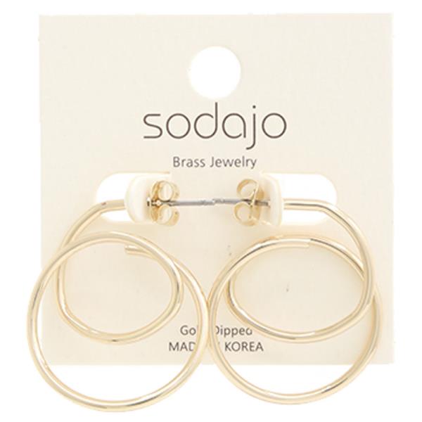 SODAJO GOLD DIPPED BRASS SWIRL EARRING