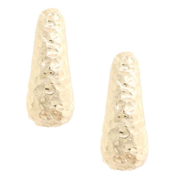 WIDE TEXTURED METAL POST EARRING
