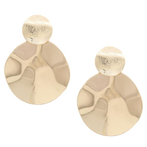 WIDE MIX METAL DANGLE EARRING