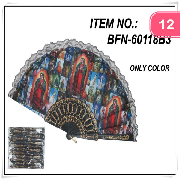FASHION GUADALUPE HAND FAN (12 UNITS)