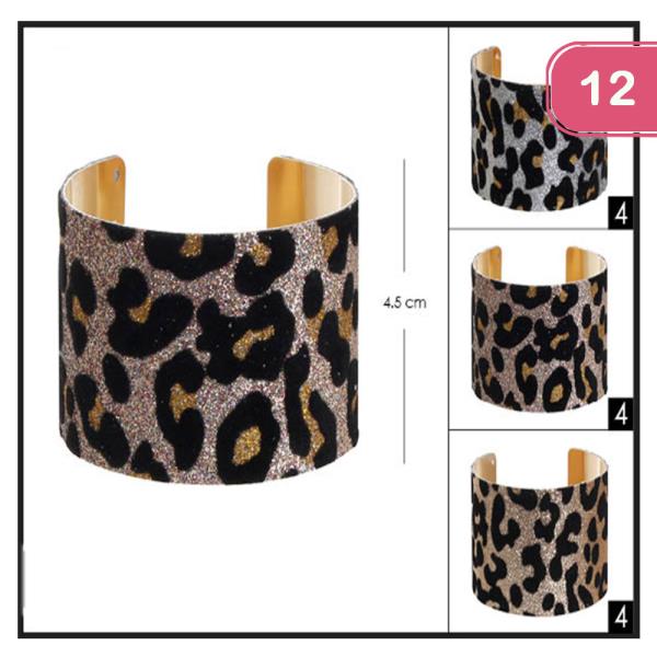 FASHION LEOPARD CUFF BRACELET (12 UNITS)
