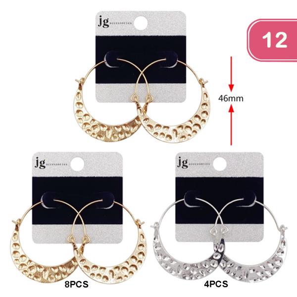 FASHION CUT HOOP EARRING (12 UNITS)