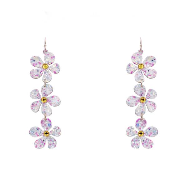 TRIPLE FLOWER DANGLE EARRING