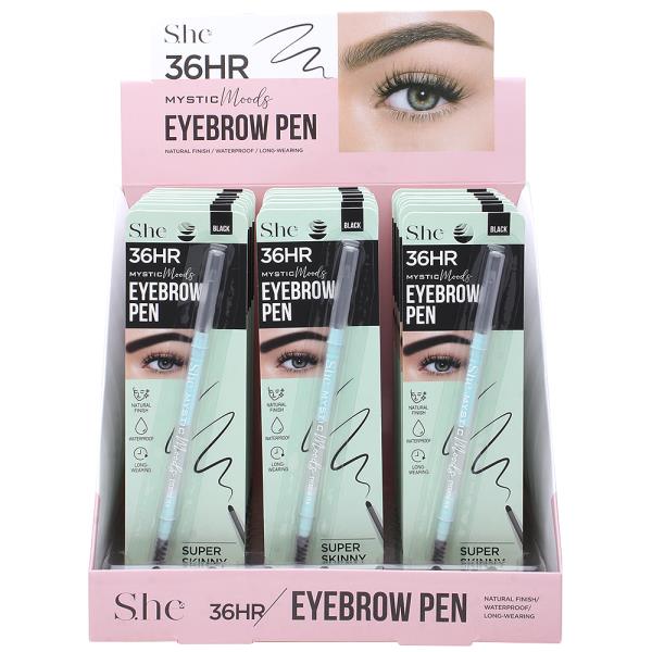 SHE MAKEUP 36HR MYSTIC MOODS EYEBROW PEN (24 UNITS)