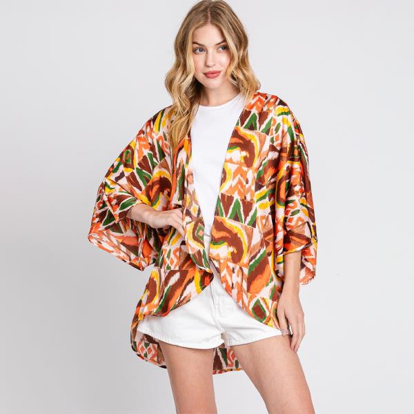 BOHO PRINT SLEEVE COVER UP CARDIGAN