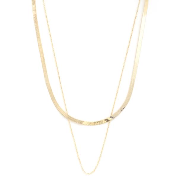 SODAJO FLAT SNAKE LINK LAYERED NECKLACE