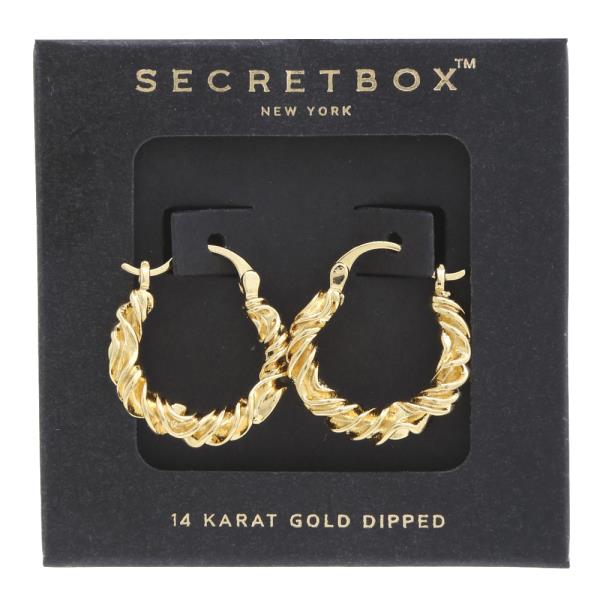 WAVY 14K GOLD DIPPED EARRING