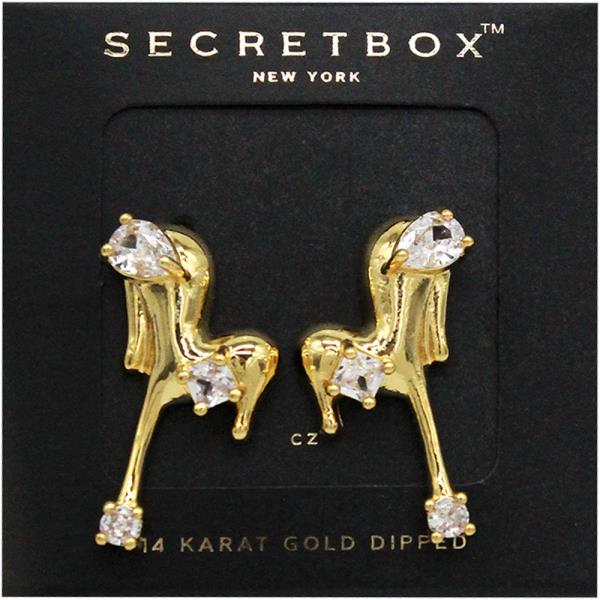SECRET BOX 14K GOLD DIPPED CUBIC ORGANIC SHAPE EARRING
