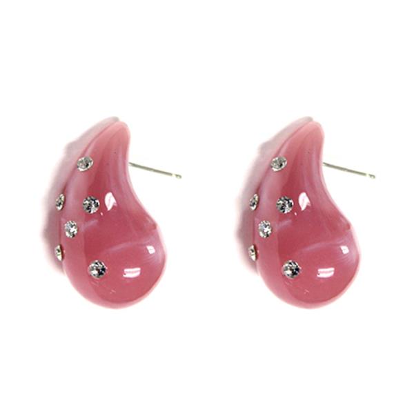 RHINESTONE TEARDROP DOME EARRING