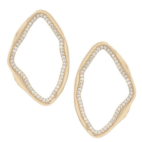 RHINESTONE ORGANIC SHAPE EARRING