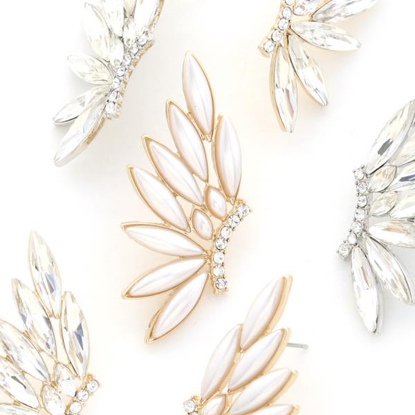 MARQUISE METAL RHINESTONE EARRING