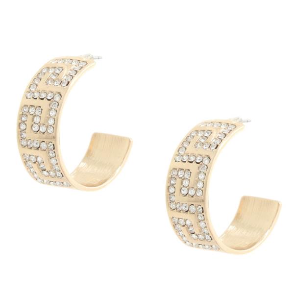 GREEK PATTERN OPEN CIRCLE EARRING
