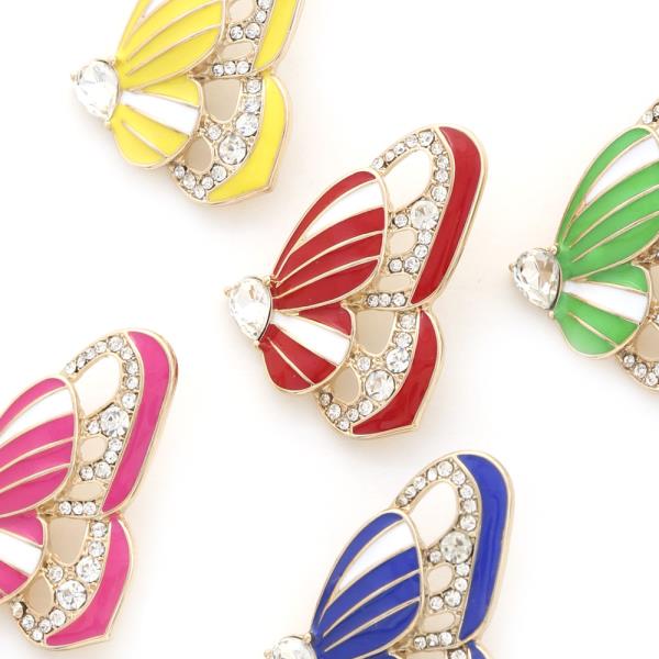 COLOR METAL BUTTERFLY EARRING