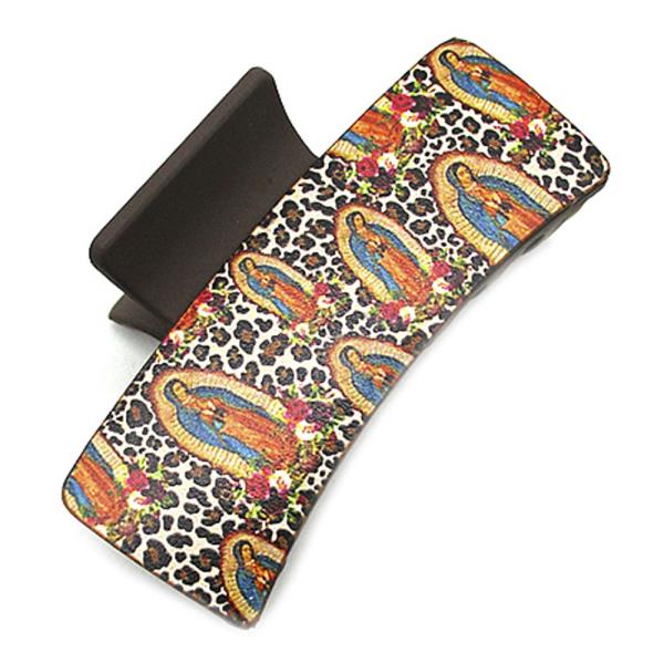 FAUX LEATHER WESTERN STYLE GUADALUPE HAIR CLIPS