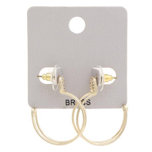 RHINESTONE CURVE SAFETY PIN EARRING