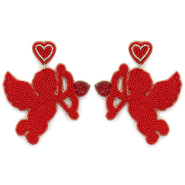 SEED BEAD CUPID EARRING