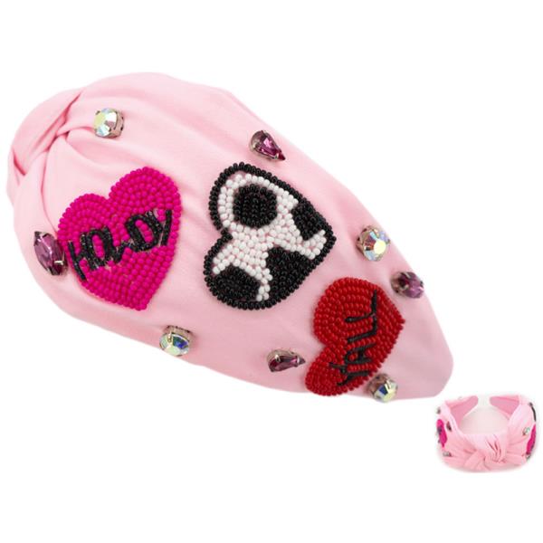 SEED BEAD HOWDY HEART HEADBAND