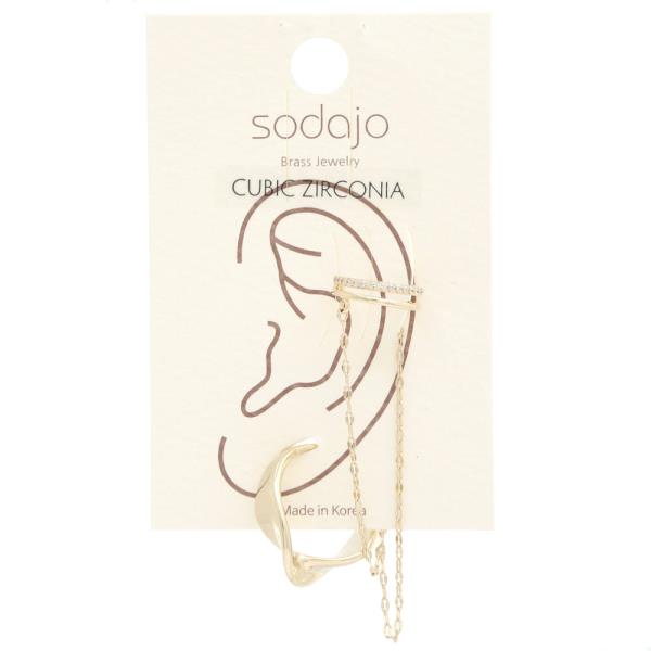 SODAJO CZ CHAIN HOOP EAR CUFF