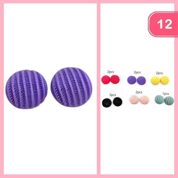 FASHION CIRCLE TEXTURED STUD EARRING (12 UNITS)