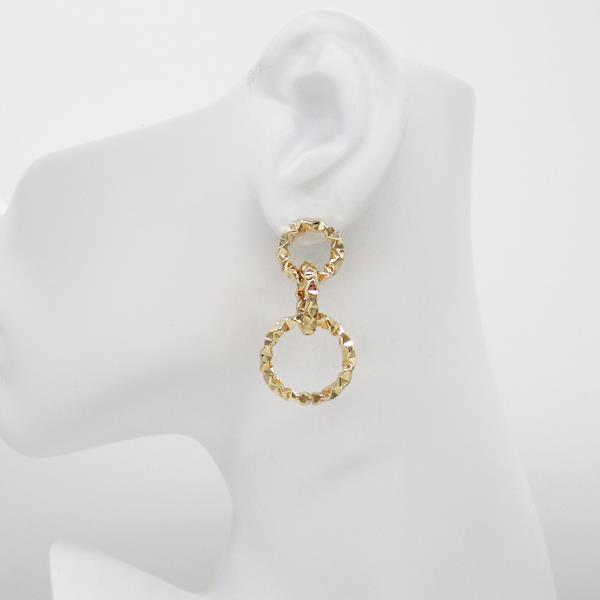 METAL ROUND DROP EARRING