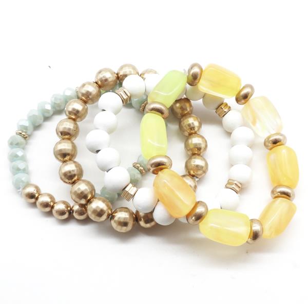 GLASS & METALLIC BEADS MULTI STRETCH