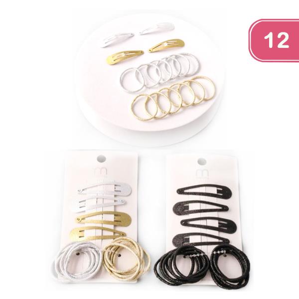 GLITTER SNAP TIES SET (12UNTIS)