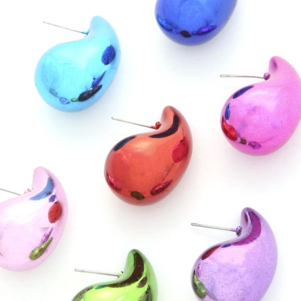 TEARDROP COLOR POST EARRING