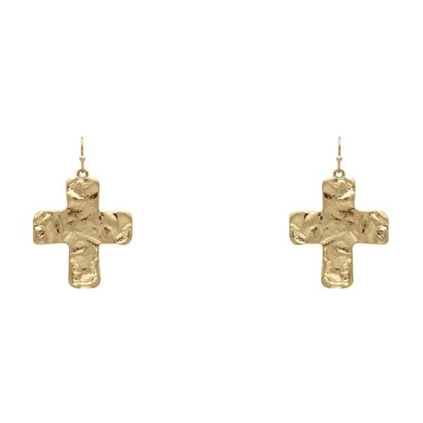 OLD MONEY LOOK BASIC CROSS EARRING
