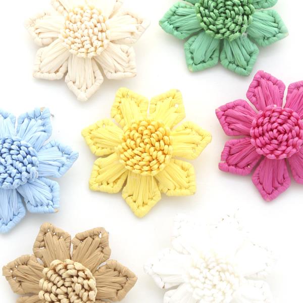 RAFFIA FLOWER STUD EARRING